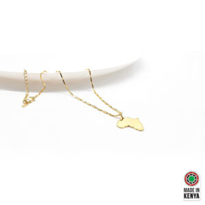 Brass gold plated Africa necklace