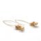 Chunky Hoop Drop Earrings with Fresh Water Peach Pearl on Stainless Steel Gold-Plated