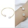 Sterling Silver Gold Plated Cuff Bracelet with Fresh Water Pearls