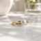 Uzuri Ring - pearl set on band in sterling silver with yellow gold-plated finish