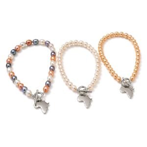 Our elegant Africa Locket Bracelet are handcrafted with genuine freshwater pearls and finished with a premium 24K rhodium-plated stainless steel clasp for lasting beauty and shine.