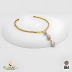 Brass 24 Karat Gold Plated Choker with Freshwater Baroque Pearls