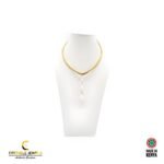 Brass 24 Karat Gold Plated Choker with Freshwater Baroque Pearls (Classic White)