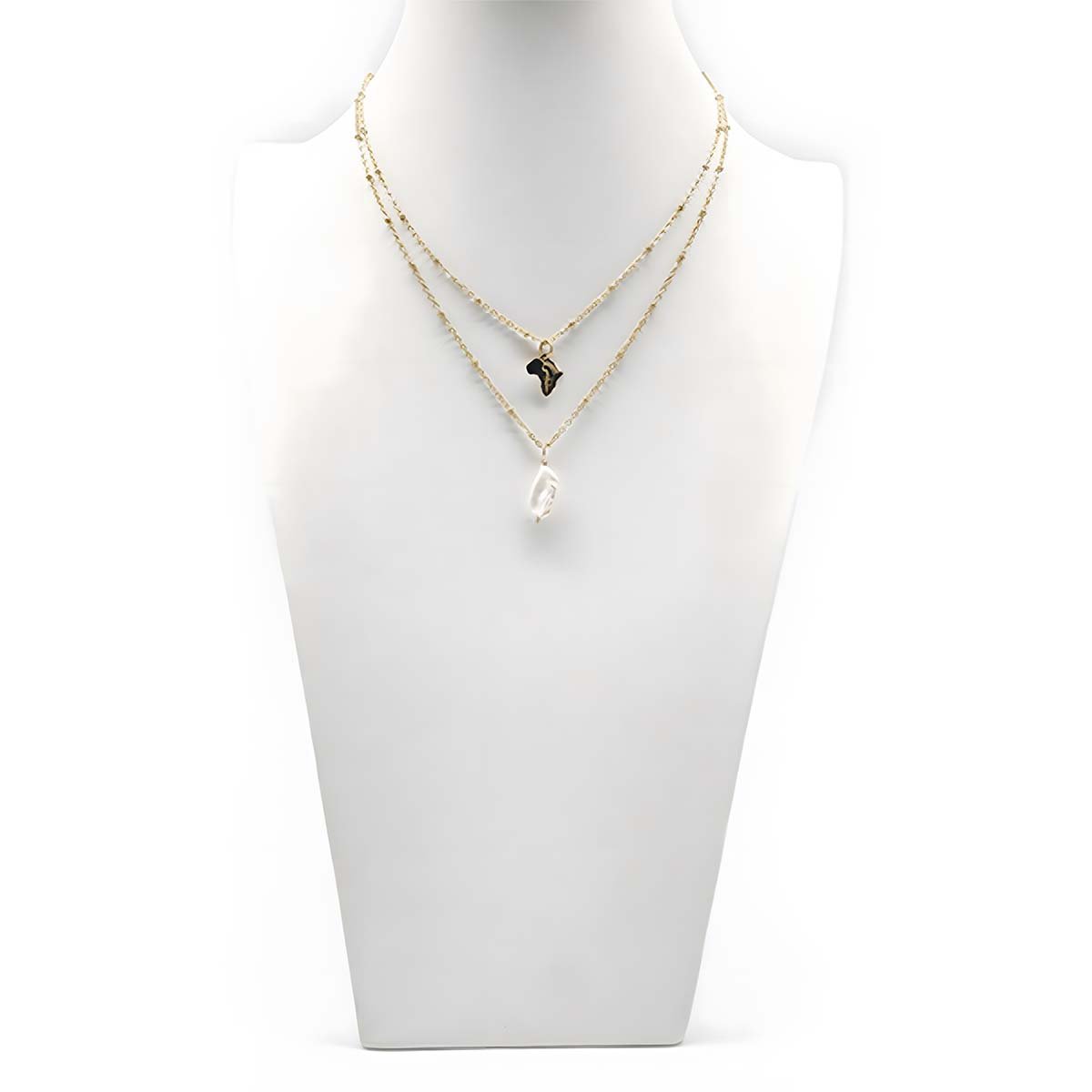 Double Strand Dainty Africa Necklace