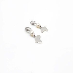 Naisula Africa earrings on Sterling Silver with freshwater Pearls -White