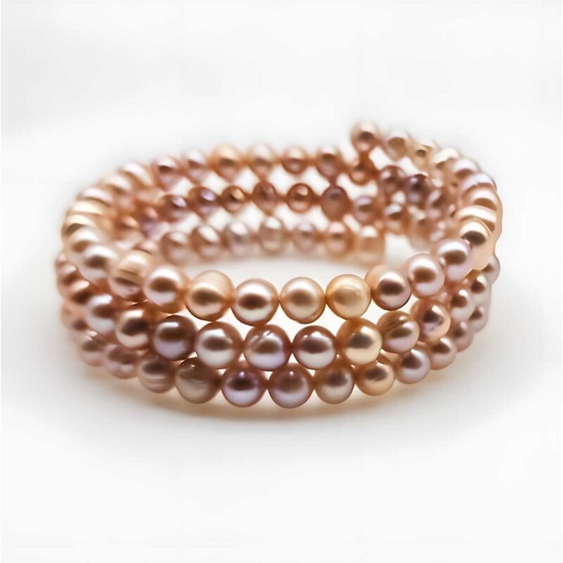 Purple Layered Bracelet with Freshwater Pearls