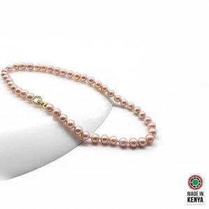 Single Strand Pearl Necklace with Brown Freshwater Pearls