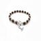 Sterling Silver AFRICA Locket Bracelet with Freshwater Pearls Brown-Black