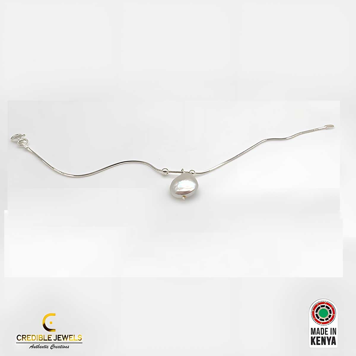 Sterling Silver Button Pearl Bracelet White