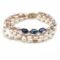 Sterling Silver Gold Plated Layered Rice Pearl Bracelet