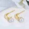 Sterling Silver Gold Plated Pearl Hook Earrings