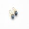 Sterling Silver Gold plated Drop earrings with Peacock Blue Baroque Pearls