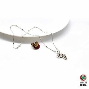 Sterling Silver Red Garnet Africa Necklace