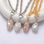 Sterling silver baroque drop Necklace