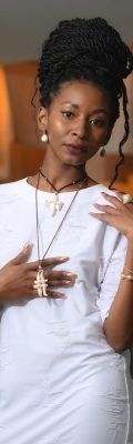 Model wearing credible jewels products